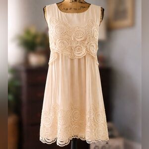Altar'd State Cream Lace Mini Dress